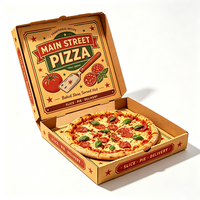 Boîtes à pizza en carton ondulé kraft de qualité alimentaire SP5296, résistantes à la graisse, biodégradables, avec logo personnalisé pour les pizzerias à emporter
