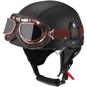 Casco Retro Certificado KCO HXC 3C, Media Cara, para Hombre y Mujer, Todas las Temporadas, para Motocicleta, Scooter, EV, Material ABS, Forro Interior de Algodón - Product Image 4