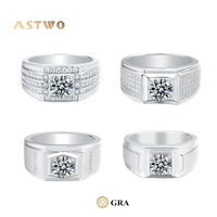 Bague Hip Hop en Moissanite, Argent Sterling 925, Sertissage à Griffes, 2 carats, Alliance de Mariage, Bague en Moissanite pour Homme