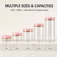 En stock – Bouteilles transparentes en PET à large ouverture de 68 dents, bocaux de stockage scellés pour thé et noix, distributeurs en plastique – Vente en gros