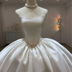 Lsjj157 Elegant Bohemian Bridal Ball Gown Strapless Structured Bodice Appliques Sweetheart Neckline Chapel Train <b>Wedding</b> Dress - Product Image 3