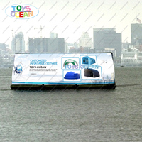 Écran publicitaire gonflable flottant sur l'eau de style nouveau avec garantie de 3 ans et matériau en vinyle PVC de 0,6 à 0,9 mm