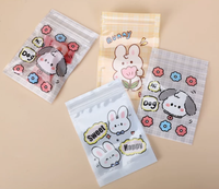 Sacs refermables à fermeture éclair imprimés de chiots mignons, en matériau composite, emballage alimentaire de qualité pour bonbons, collations et friandises