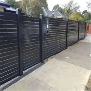 国耀6063铝现代白色黑色定制设计围栏和大门2x2隐私围栏t柱8英尺内铝黑色