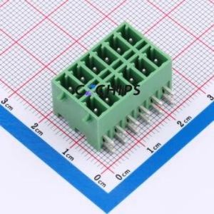 DB2ERHBG-3.81-2*6P-GN Plug-in Terminal Block Bent Lead Through Hole,P=3.81mm Board-to-Board / Socket - Closed Snap Fixing 2x6P - Product Image 1