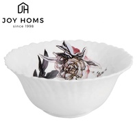 Vaisselle en verre opale, nouveau design floral, vaisselle en verre opale blanc, résistante à la chaleur, bol de service, assiette, plat, service de table en opale, cuisine, maison