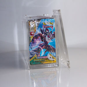 <span class=keywords><strong>Booster</strong></span> de <span class=keywords><strong>Pokemon</strong></span> en acrylique transparent personnalisé en gros boîte de présentation avec aimants puissants support de protection TCG - Product Image 6