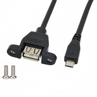 50cm 5 pines Mini USB macho a tipo USB 2,0 hembra Cable de extensión de montaje en panel con tornillos