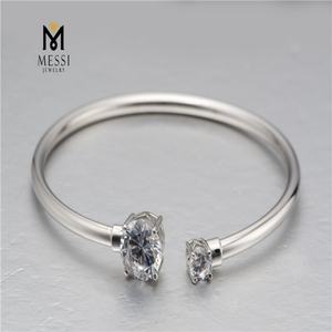 Messi Jewelry DEF White VVS 14k 18k <b>Gold</b> Open <b>Adjustable</b> Moissanite Bangles for Women - Product Image 1