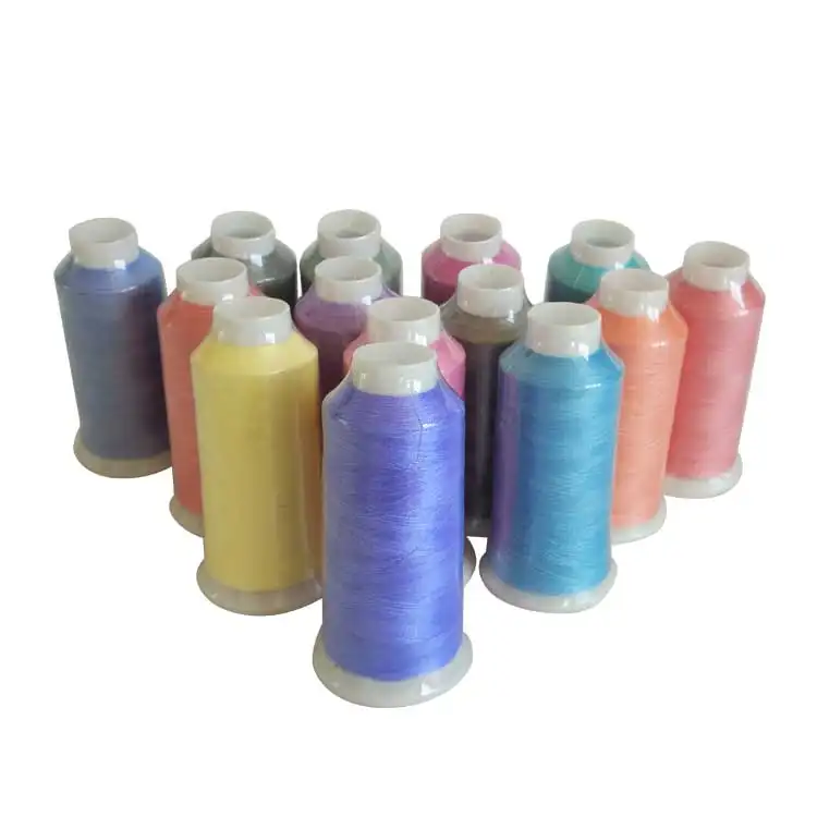 Fil à coudre de couleur photosensible, 150d/2, couleur blanc, tour, violet, uv, 450g