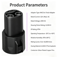 Nouvel adaptateur de chargeur EV Tesla Type 2 80A SAE J1772 pour Tesla Model X 3 S