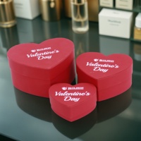 Boîte à fleurs en flanelle créative de luxe en forme de cœur avec inscription LOVE, boîte cadeau lumineuse en forme de cœur, ensemble de 3 pièces