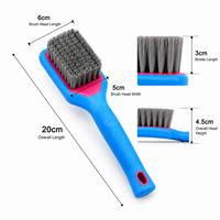 Brosse à pneus avec bords recouverts de caoutchouc, poignée ergonomique antidérapante, outil de nettoyage des roues pour un lavage sûr des jantes des pneus