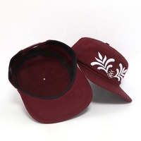 Casquettes Snapback Bordeaux Personnalisées avec Logo Brodé Floral, Vente Directe Usine, Chapeaux Pillbox Vintage Streetwear en Coton à Visière Plate