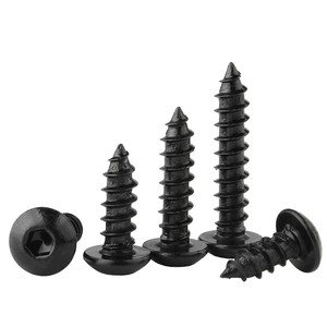 Đen Pan đầu lục giác ổ cắm Hex ổ cắm đầu tròn tự khai thác vít M5 x 14mm 16mm M6 nút đầu Allen vít gỗ - Product Image 2