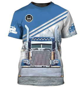T Shirt bianca all'ingrosso personalizzata è la mia vita stile camion T-Shirt stampa il tuo <span class=keywords><strong>testo</strong></span> per magliette da uomo comode magliette verdi grigie - Product Image 4