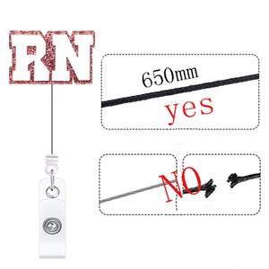 Insigne d'infirmière en acrylique avec <span class=keywords><strong>lettres</strong></span> pailletées RN, porte-bobine, porte-carte, porte-badge rétractable, accessoires d'infirmière - Product Image 3