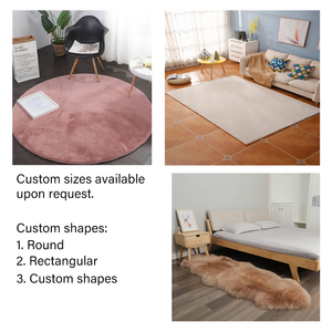 Alfombra redonda de felpa rosa de lujo, ultra suave, para dormitorio, antideslizante, lavable a máquina, alfombra circular de piel sintética para habitación infantil - Product Image 3