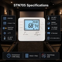 Thermostat programmable 24V en gros avec protection contre le retard du compresseur de 5 minutes, filtre HOLD, 2 piles AAA pour la maison en Amérique du Nord