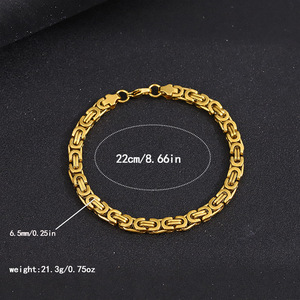 Collana a catena a maglie piatte Emperor in acciaio inossidabile color oro, stile europeo-americano, alla moda, unisex, set <span class=keywords><strong>Chen</strong></span> Yue, all'ingrosso - Product Image 4