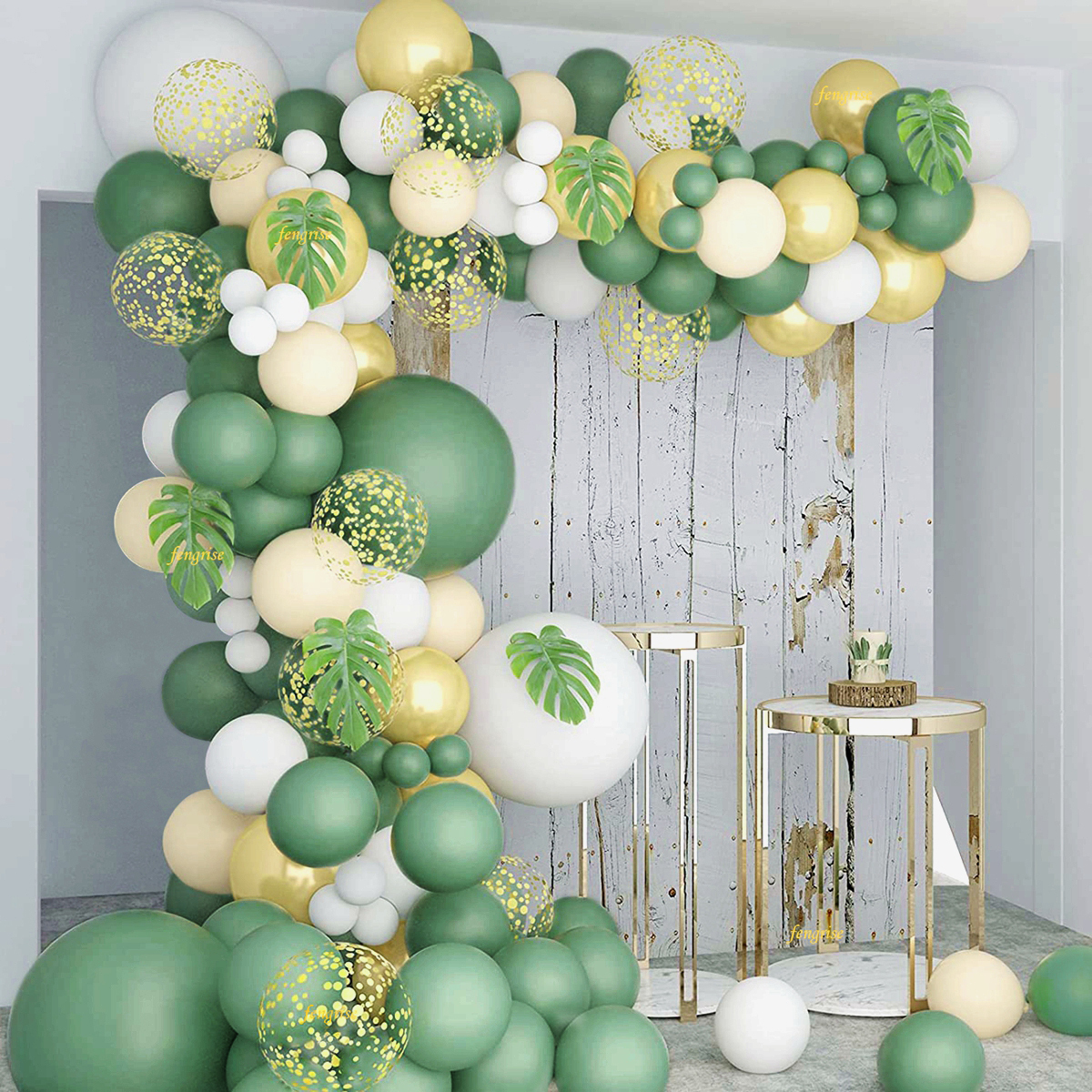 Kit de arco de guirnalda de globos verdes, globo de fiesta de Safari en la jungla, decoración de fiesta de cumpleaños salvaje, cadena de globos de látex para Baby Shower para niños