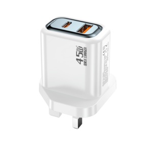 Adaptador de Corriente USB-C GaN de 45 W, Cargador Rápido Multipuerto, Protocolo Completo, Carga Ultrarrápida PD QC3.0 2 en 1, Indicador LED - Product Image 4