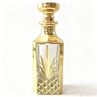 Botella de Perfume al por Mayor de Gran Tamaño, 150ml 250ml, Botella de Vidrio Dorado Electrochapado para Perfume con Cristal