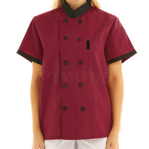 เสื้อเชฟแขนสามส่วนสีล้วนสำหรับร้านอาหารและชุดเครื่องแบบบาร์ใหม่ล่าสุดสำหรับฤดูร้อน - Product Image 3