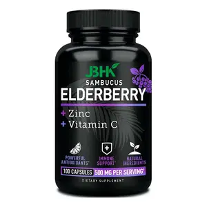 Hochwertige Kräuterpräparate organisches Black Elderberry-Extrakt 500 mg Black Elderberry-Kapseln