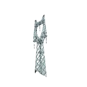 power transmission line 30m steel tubular tower and lattice masts single circuit octagonal galvanized pole