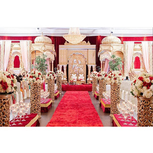 Nouvelle décoration de scène de mariage sur le thème du temple de Rajwada, scène de mariage sur le thème du Tamil, scène de réception de mariage du sud incroyable, New York - Product Image 1