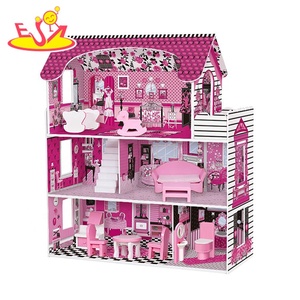 Personalizar rojo <span class=keywords><strong>de</strong></span> <span class=keywords><strong>madera</strong></span> en miniatura muñeca pequeña <span class=keywords><strong>casa</strong></span> <span class=keywords><strong>para</strong></span> las chicas W06A380D - Product Image 2