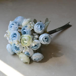 China Wholesale Mini 18 Heads Realistic <b>Silk</b> Artificial Ranunculus <b>Flower</b> Bouquet for Home Wedding Table Centerpiece - Product Image 6