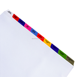 Pembagi <span class=keywords><strong>Binder</strong></span> kertas putih dengan 10 sisi tab berwarna PET anf kata-kata cetak untuk 3 atau <span class=keywords><strong>7</strong></span> <span class=keywords><strong>BInder</strong></span> cincin - Product Image 2