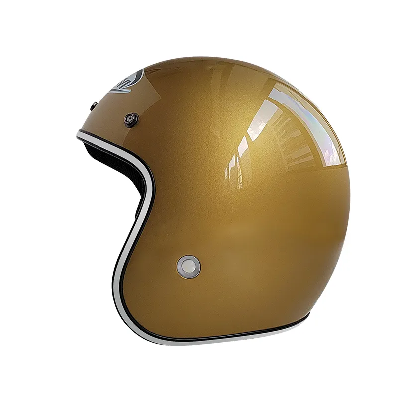 Toptan yüksek sıcaklığa dayanıklı erkek fiberglas retro 3/4 motosiklet kaskları