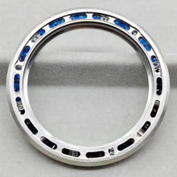 Bague de montre en acier inoxydable avec zircon et saphir pour Submariner GMT Master Homme