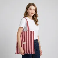 Sac fourre-tout rayé grande taille en toile pour la plage, avec logo personnalisé, idéal pour les voyages, sac à bandoulière, sac de shopping, sac à main tendance