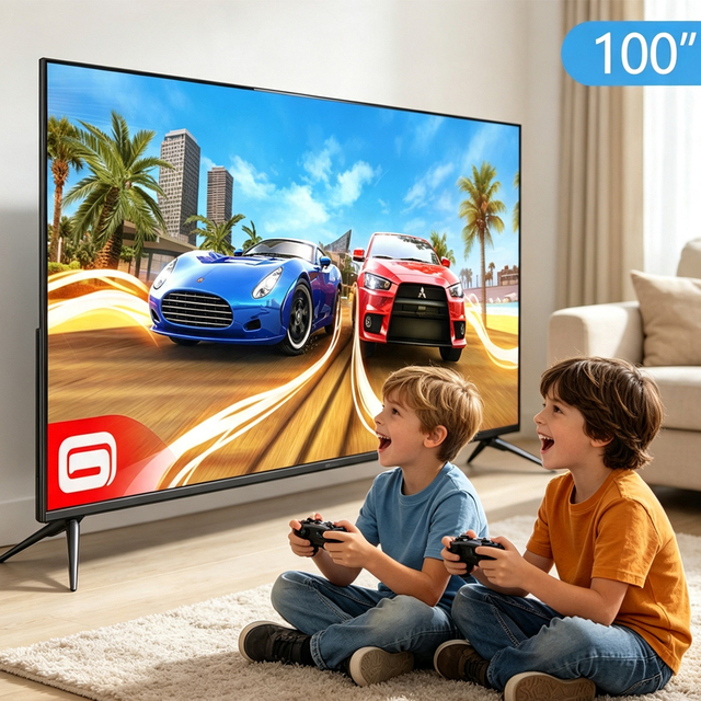 Frameless 100 Inch Smart Television 4K UHD A+ Grade Panel Large Screen WiFi Android LED TV for Home and Hotel Wholesale Factory