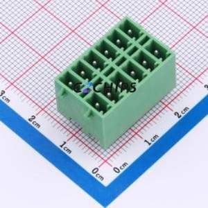 DB2EVHBG-3.81-2*6P-GN Plug-in Terminal Block Through hole,P=3.81mm Board-to-Board / Socket - Closed Snap Fixing 2x6P 3.81mm - Product Image 1