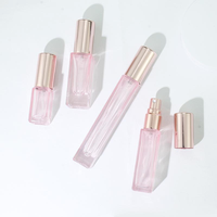 Flacons de parfum carrés en verre de couleur unique 3/5/10ml avec pulvérisateur à pompe sérigraphié