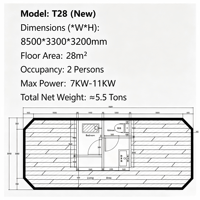 Maison capsule moderne préfabriquée écologique avec structure en acier à panneaux sandwich pour camping en plein air, hôtel, glamping en arrière-cour