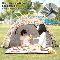 Kenpuaz Leuke campingtent met fruitpatroon, muskietengaasdeur, ademend, UPF 50, zonwering, 3-4 personen