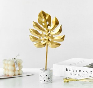 Ornamenti in Metallo Dorato a Forma di Foglia di Banana, Decorazione da Tavolo, Scultura in Metallo, Arte Nordica di Lusso, Accessori per Casa e Ufficio - Product Image 6