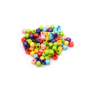 Perline colorate con lettere ILAN 6x6mm per lavori artigianali 17g - Product Image 1