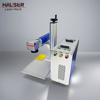 Mesin Penanda Laser Serat Baru HAUSER, Presisi Tinggi, CNC, Pengukiran, Pemotongan, Pendingin Udara, Portabel, Plat Nama Logam, Biru, Split