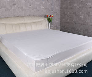 Kain katun Polyester Terry 80/20 Terry bantalan tahan air bantalan kasur belakang tidak licin dengan 4 sisi bantalan pita elastis - Product Image 2