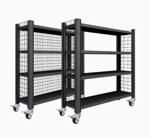 Mobile Heavy-Duty & Light Duty Supermarket Rack with Swivel Casters Metal Construction Epoxy Powder Coating 200-500kg Capacity - Product Image 4