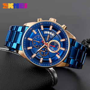SKMEI 9285 Reloj de pulsera resistente al agua luminoso para hombre de lujo Reloj de cuarzo real analógico Resistente al agua Crono de 3 bar - Product Image 4