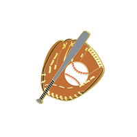 Épinglette en métal émaillé scintillant pour équipe sportive, logo personnalisé, épinglette de chapeau de baseball pour le jeu