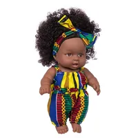 살아있는 12 인치 곱슬 머리 아프리카 인형 장난감 아름다운 선물 블랙 인형 아기 소녀 장난감 인형 메이커 사용